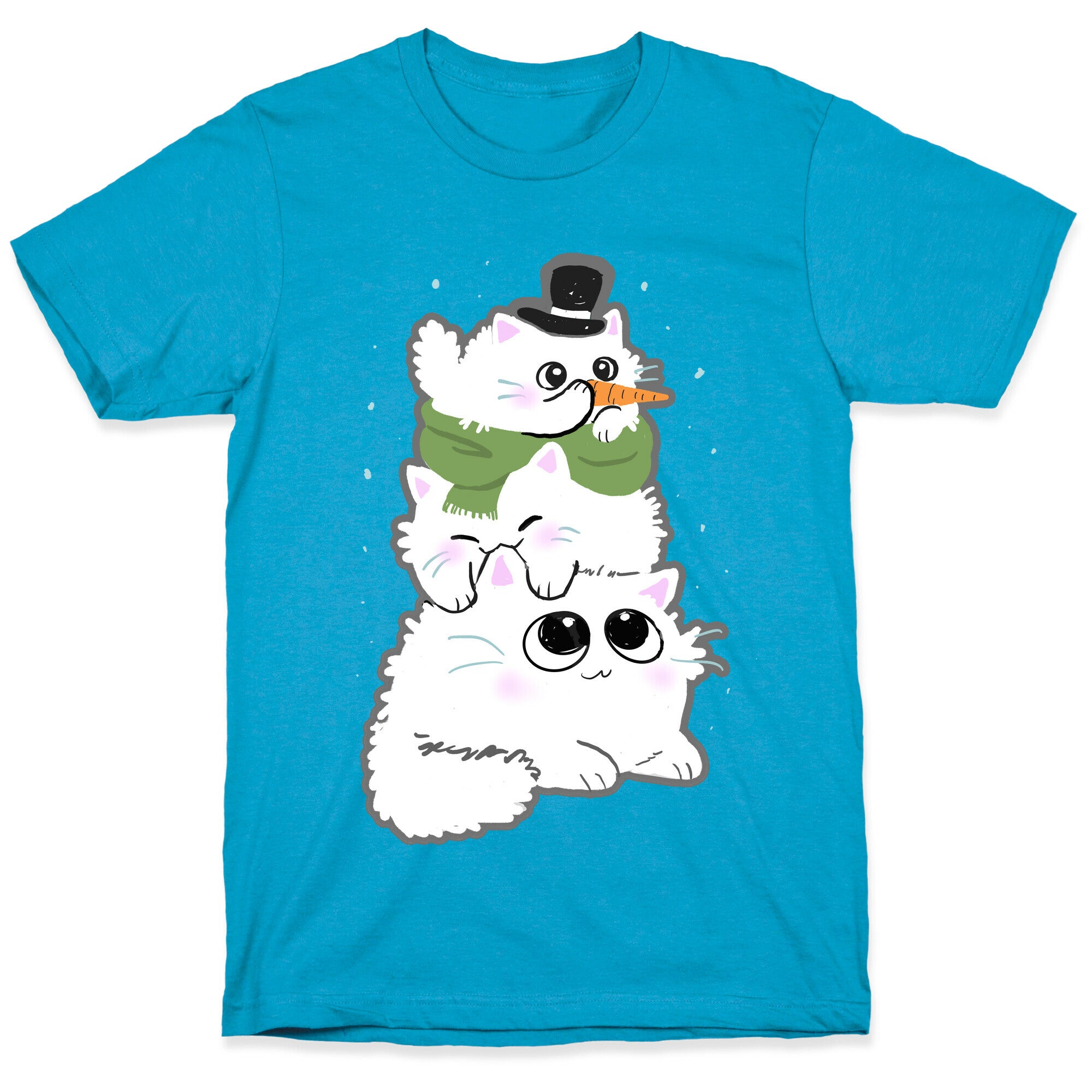 Cat Stack Snowman Unisex Triblend Tee